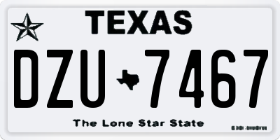 TX license plate DZU7467