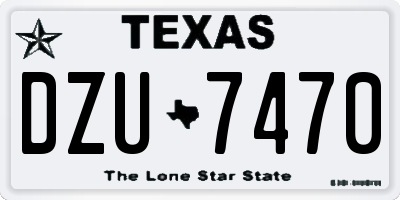 TX license plate DZU7470