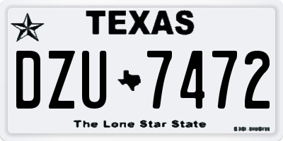 TX license plate DZU7472