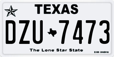 TX license plate DZU7473