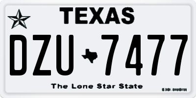 TX license plate DZU7477