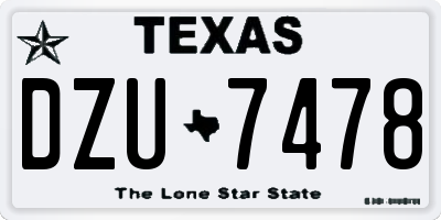 TX license plate DZU7478