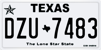 TX license plate DZU7483