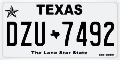 TX license plate DZU7492