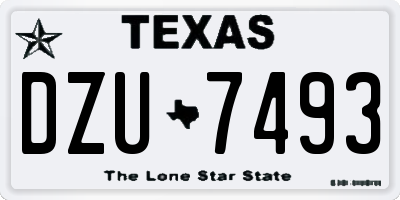 TX license plate DZU7493