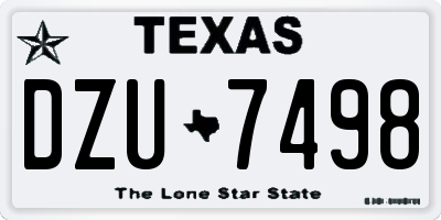 TX license plate DZU7498