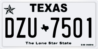 TX license plate DZU7501