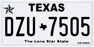 TX license plate DZU7505
