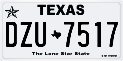 TX license plate DZU7517