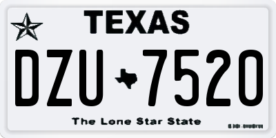 TX license plate DZU7520