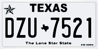 TX license plate DZU7521
