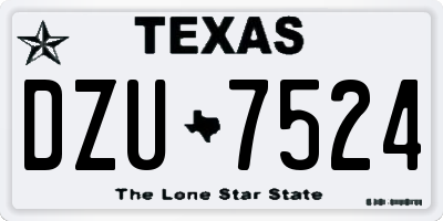 TX license plate DZU7524