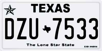 TX license plate DZU7533