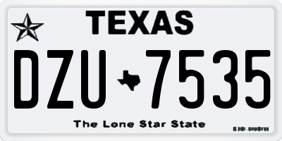 TX license plate DZU7535