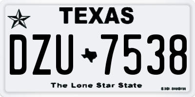 TX license plate DZU7538