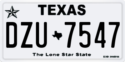 TX license plate DZU7547