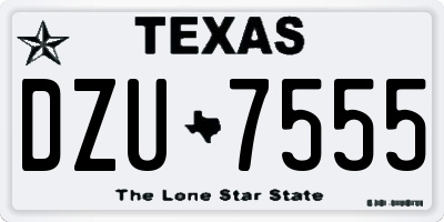 TX license plate DZU7555