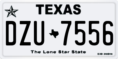 TX license plate DZU7556