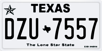 TX license plate DZU7557