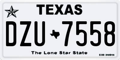 TX license plate DZU7558