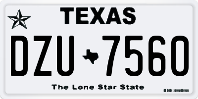 TX license plate DZU7560