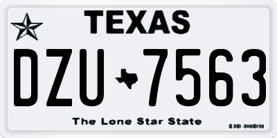 TX license plate DZU7563