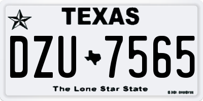 TX license plate DZU7565
