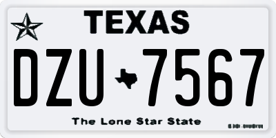 TX license plate DZU7567