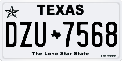 TX license plate DZU7568