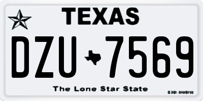 TX license plate DZU7569
