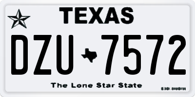 TX license plate DZU7572