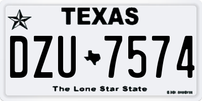 TX license plate DZU7574