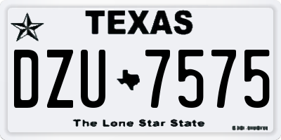 TX license plate DZU7575