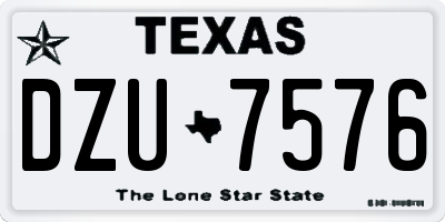 TX license plate DZU7576