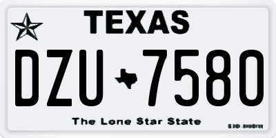 TX license plate DZU7580