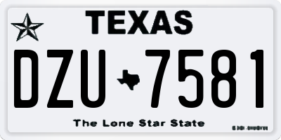 TX license plate DZU7581