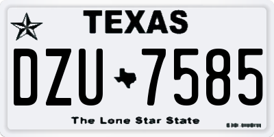 TX license plate DZU7585