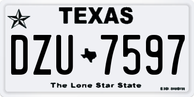 TX license plate DZU7597