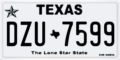 TX license plate DZU7599