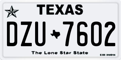 TX license plate DZU7602