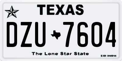 TX license plate DZU7604