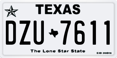 TX license plate DZU7611