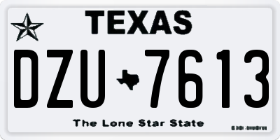 TX license plate DZU7613
