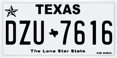 TX license plate DZU7616
