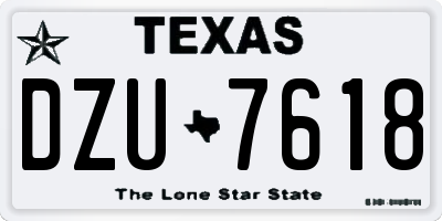 TX license plate DZU7618