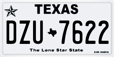 TX license plate DZU7622
