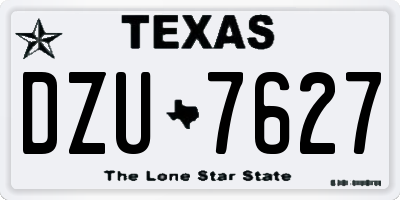TX license plate DZU7627