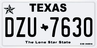 TX license plate DZU7630
