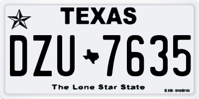 TX license plate DZU7635