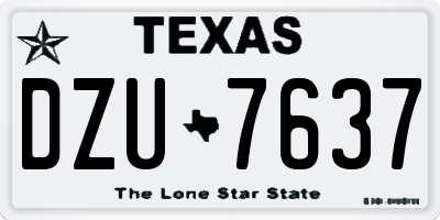 TX license plate DZU7637